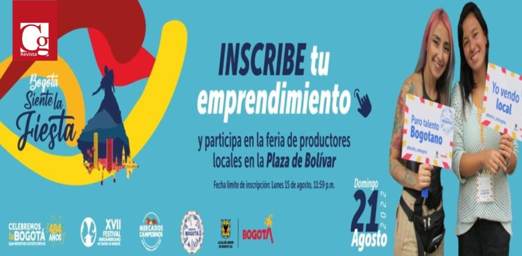 La Secretaría Distrital de Desarrollo Económico (SDDE) invita a los emprendedores de la ciudad a participar de la Feria de Productores Locales que se llevará a cabo el próximo 21 de agosto, en la Plaza de Bolívar. Los interesados tienen plazo hasta el 15 de agosto para realizar la respetiva inscripción.